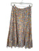 The Great Size 1/S Tan & blue Cotton Elastic Waist Flowers Maxi Skirt Tan & blue / 1/S