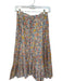 The Great Size 1/S Tan & blue Cotton Elastic Waist Flowers Maxi Skirt Tan & blue / 1/S