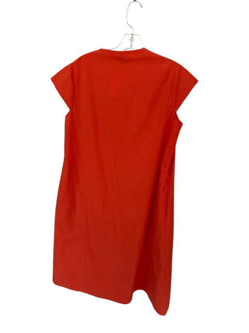 Megan Huntz Size M Orange Cotton Cap Sleeve Button Down Belted Maxi Dress Orange / M