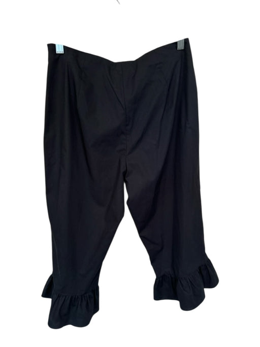 Batsheva Size 6 Black Organic Cotton Side Zip Flare Cropped Pants Black / 6