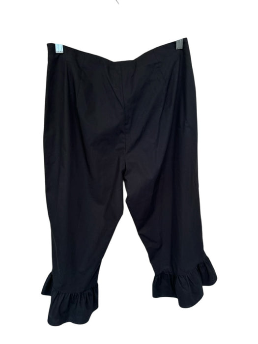Batsheva Size 6 Black Organic Cotton Side Zip Flare Cropped Pants Black / 6