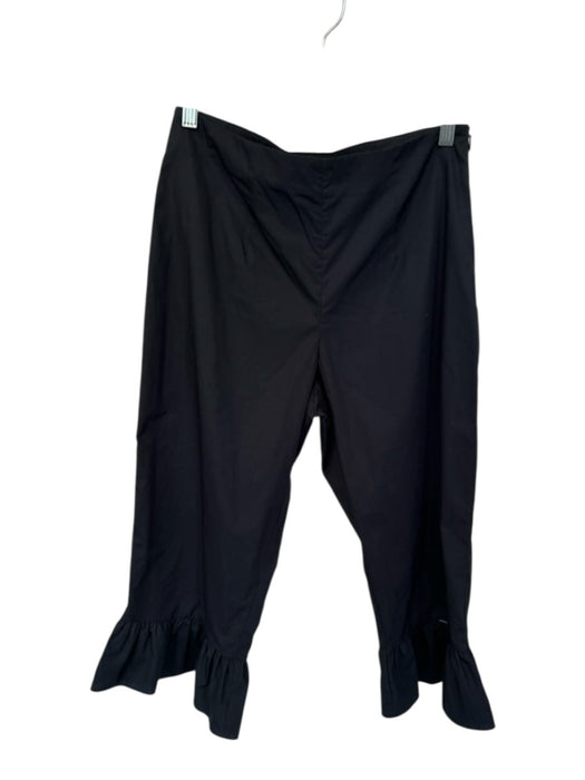 Batsheva Size 6 Black Organic Cotton Side Zip Flare Cropped Pants Black / 6