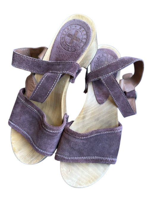 Fiorentini + Baker Shoe Size 37 Brown & Tan Suede Wood Block Heel Sandals Brown & Tan / 37
