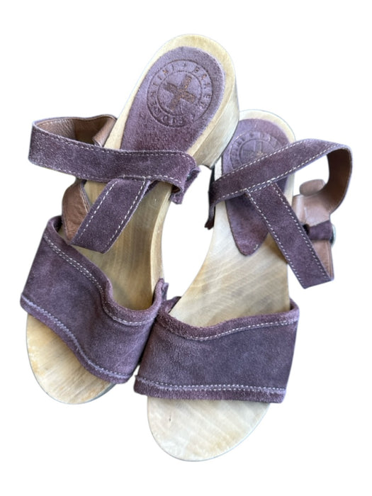Fiorentini + Baker Shoe Size 37 Brown & Tan Suede Wood Block Heel Sandals Brown & Tan / 37