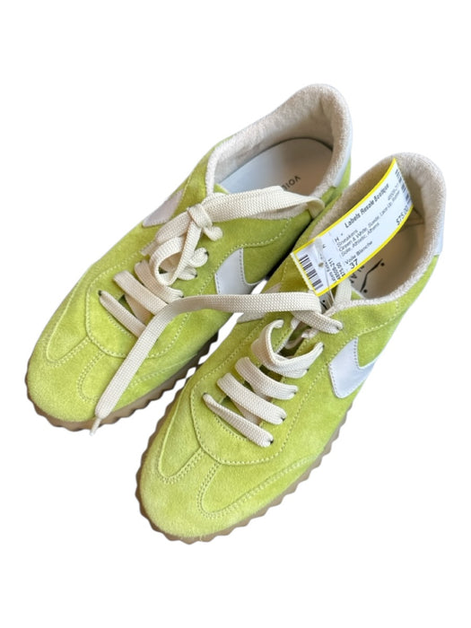 Voile Blanche Shoe Size 37 Green & White Suede Lace Up Rubber Sole Sneakers Green & White / 37