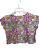 Size XS Purple & Tan Cotton Cap Sleeve Flowers Side Buttons Top Purple & Tan / XS