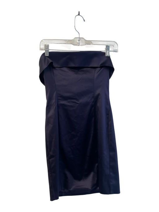 Aritzia Size 4 Purple Acetate Blend Satin Solid Strapless Mini Dress Purple / 4