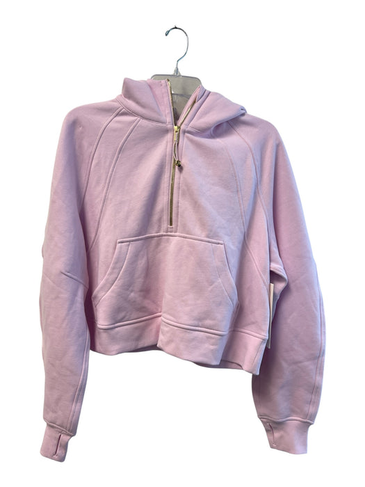 Lululemon Size M/L Pink Cotton Blend Fleece kangaroo Pocket Thumb Holes Hoodie Pink / M/L