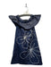 Parker Size XS Navy & white Cotton Off Shoulder Embroider Detailing Flower Dress Navy & white / XS