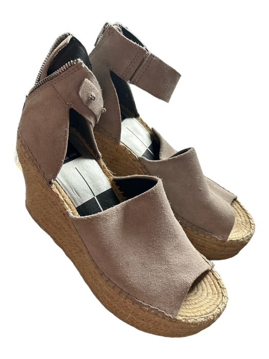 Dolce Vita Shoe Size 9.5 Gray Suede Platform Wedge GHW Espadrille Gray / 9.5