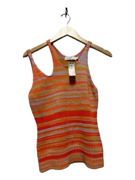 Jonathan Simkhai Size S Orange & Purple Cotton Striped Knit Top Orange & Purple / S