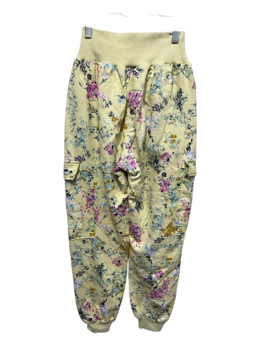 Cinq a Sept Size XS Light Yellow, Blue & Pink Cotton Ribbed Waist Floral Pants Light Yellow, Blue & Pink / XS