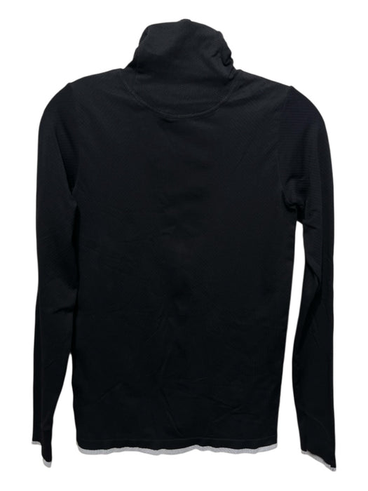 Athleta Size S Black Nylon Blend Ribbed Long Sleeve Hoodie Top Black / S