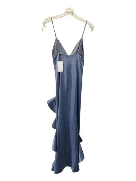 Lovers + Friends Size XS Periwinkle Blue Polyester Blend Satin Flounce Hem Dress Periwinkle Blue / XS