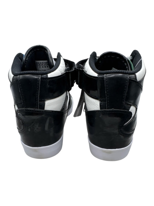 Adidas Shoe Size 8 Black & White Leather Upper Velcro Strap High Top Sneakers Black & White / 8