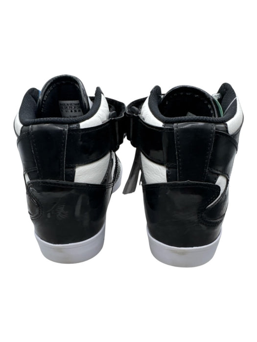 Adidas Shoe Size 8 Black & White Leather Upper Velcro Strap High Top Sneakers Black & White / 8