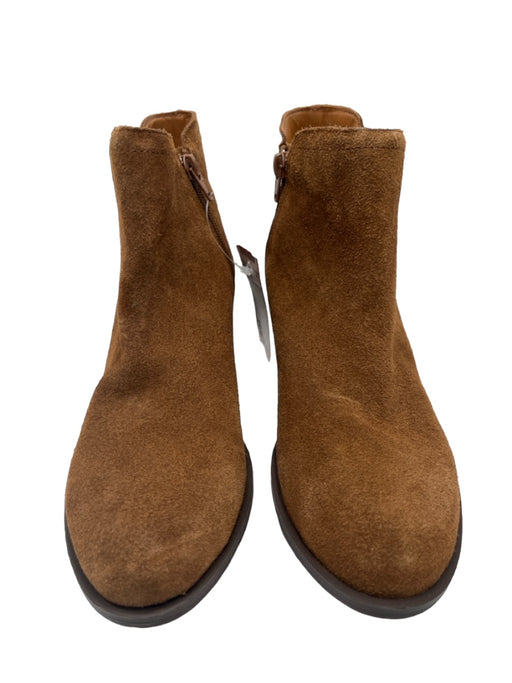 Kensie Shoe Size 9 Brown Suede Chelsea Inner Side Zip Flat Ankle Boot Booties Brown / 9