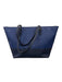 Kate Spade Navy Blue Saffiano Leather Colorblock Zip Top Tote Bag Navy Blue / L