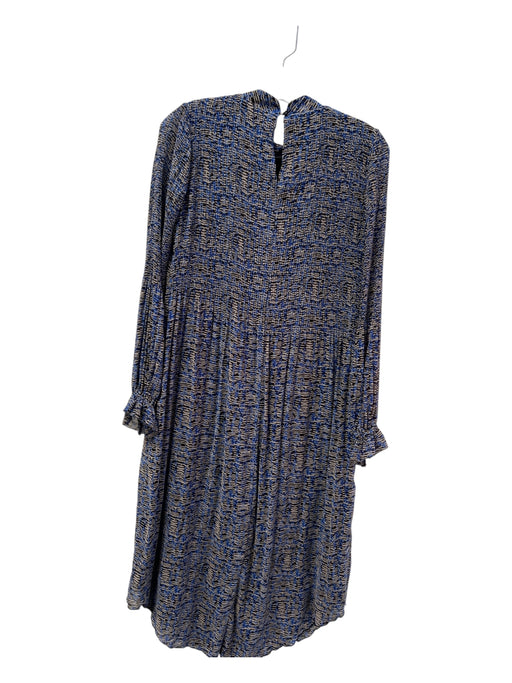 By Anthropologie Size XS Blue Polyester Standing Collar Back Neck Buttons Dress Blue / XS