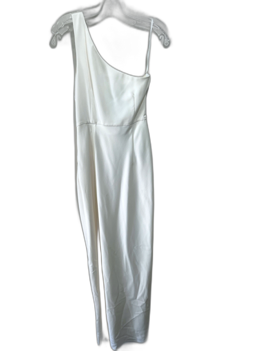 BHLDN Size Small White Polyester One Shoulder Side Zip Side Slit Gown White / Small