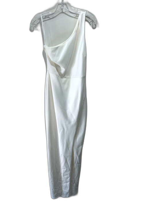 BHLDN Size Small White Polyester One Shoulder Side Zip Side Slit Gown White / Small