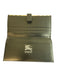 Burberry Beige Coated Cotton Leather trim Nova Check Snap Closure Long Wallets Beige