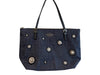 Kate Spade Navy Polyester & Cotton Shoulder Bag Embellished Zipper Bag Navy / Large