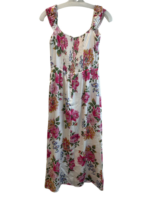 Reformation Size 6 Silk Floral Sleeveless Back Zip Front Slit Dress 6