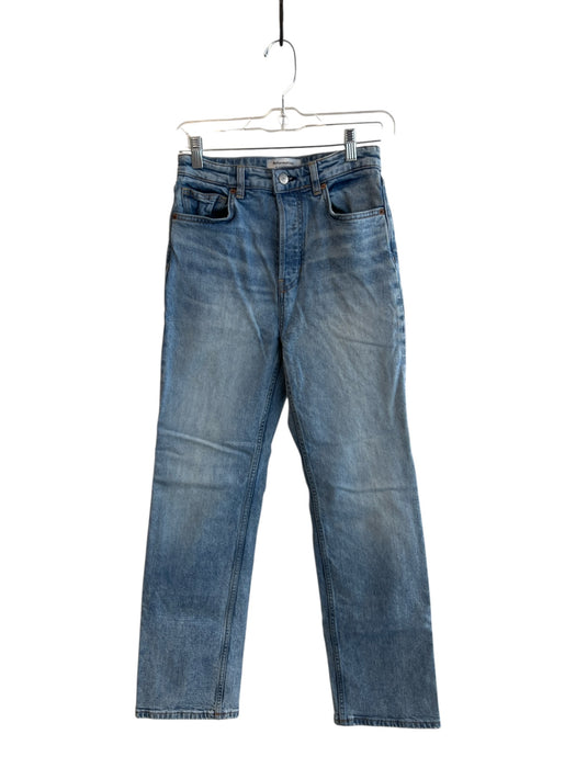 Reformation Size 26 Medium Wash Cotton Button Fly High Rise Straight Leg Jeans Medium Wash / 26