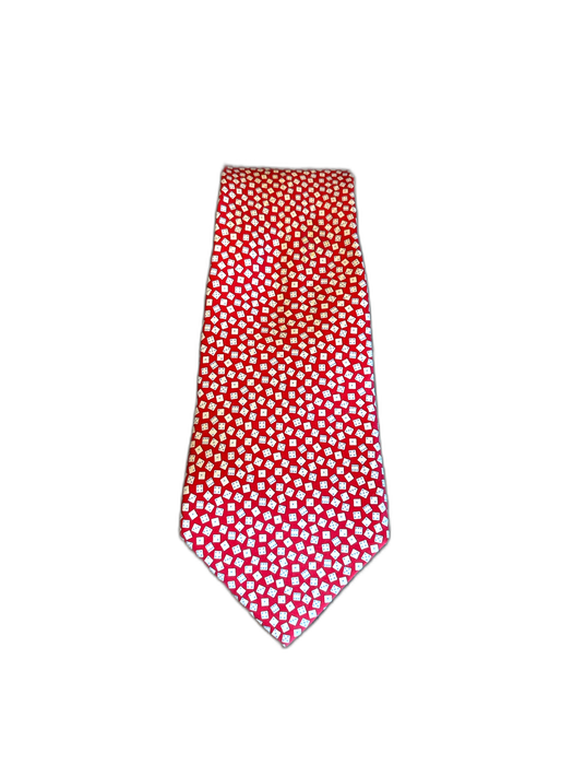 Ferragamo Red Silk Dice Men's Ties Red
