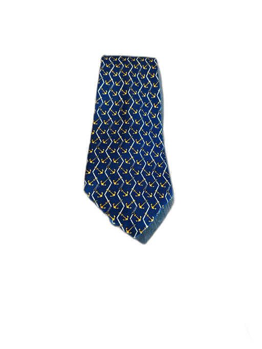 Chanel Navy Silk Anchors Men's Ties Navy