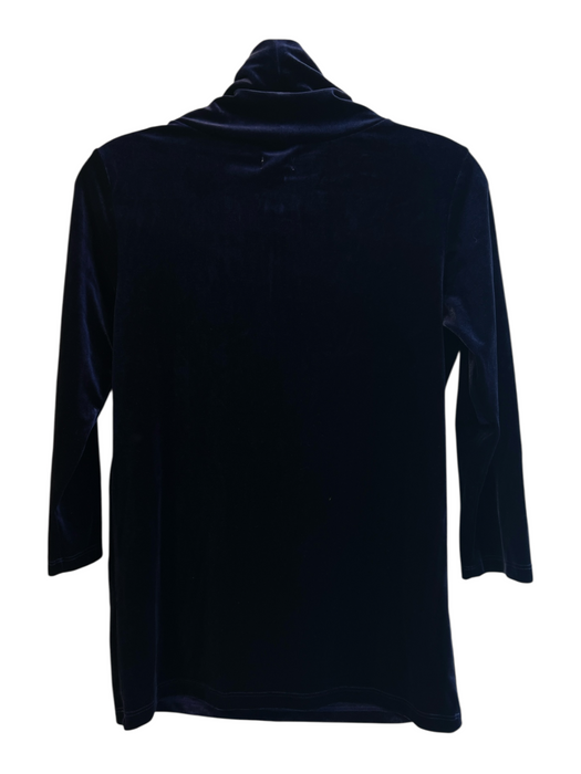 L'agence Size M Purple Polyester Velvet High Neck Long Sleeve Top Purple / M
