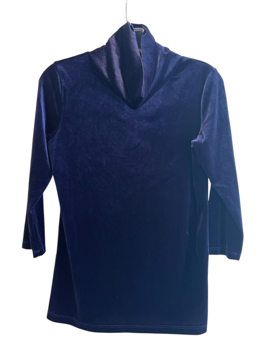 L'agence Size M Purple Polyester Velvet High Neck Long Sleeve Top Purple / M