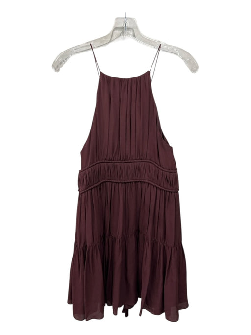 5a7 Cinq a Sept Size M Burgundy Red Silk Sleeveless Pleated Mini Dress Burgundy Red / M