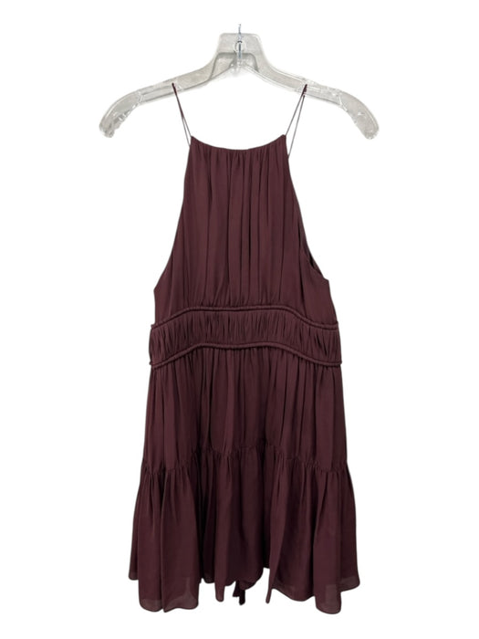 5a7 Cinq a Sept Size M Burgundy Red Silk Sleeveless Pleated Mini Dress Burgundy Red / M