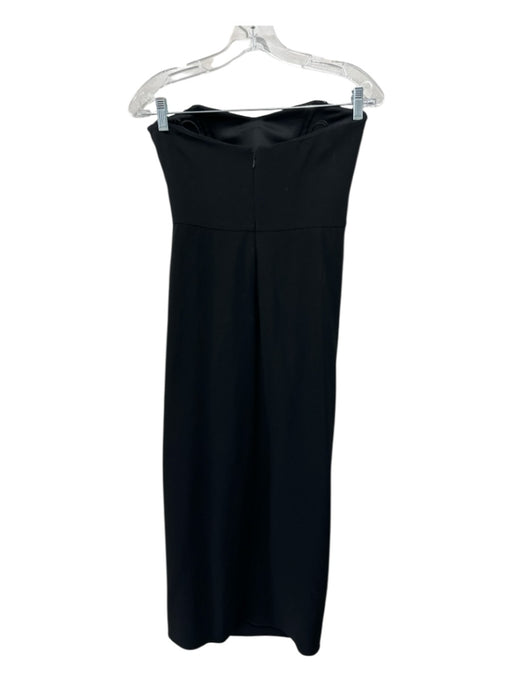 Simkhai Size 2 Black Acetate & Polyester Strapless Cowl Neck Gathered Midi Dress Black / 2