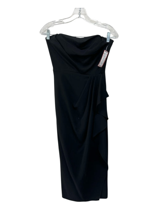 Simkhai Size 2 Black Acetate & Polyester Strapless Cowl Neck Gathered Midi Dress Black / 2