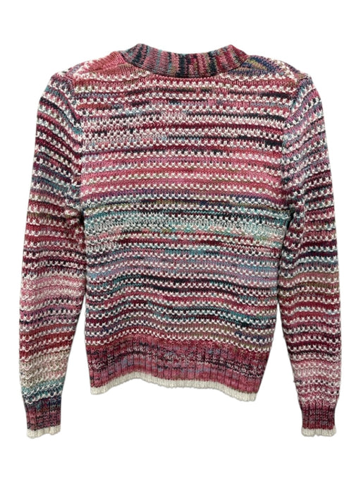 Veronica Beard Size XS Pink, Blue, White Cotton Stripe Buttons V Neck Cardigan Pink, Blue, White / XS