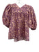 Ulla Johnson Size 4 Purple, Orange, Cream Cotton & Silk Abstract Print Top Purple, Orange, Cream / 4