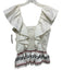 Lug Von Siga Size 34 White, Brown, Multi Cotton Embroidered Cap Sleeve Top White, Brown, Multi / 34