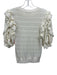 Ulla Johnson Size S Ivory Cotton & Nylon Open Knit Short Balloon Sleeve Top Ivory / S