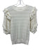 Ulla Johnson Size S Ivory Cotton & Nylon Open Knit Short Balloon Sleeve Top Ivory / S