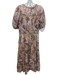 Ulla Johnson Size 4 Pink, Blue, Multi Cotton Abstract Floral Short Sleeve Dress Pink, Blue, Multi / 4