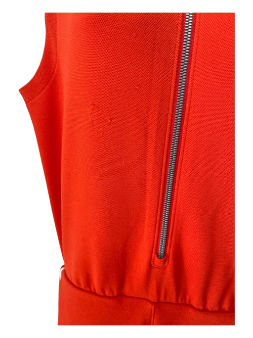 Spanx Size L Orange & White Modal & Polyester Sleeveless Zip Up Jumpsuit Orange & White / L