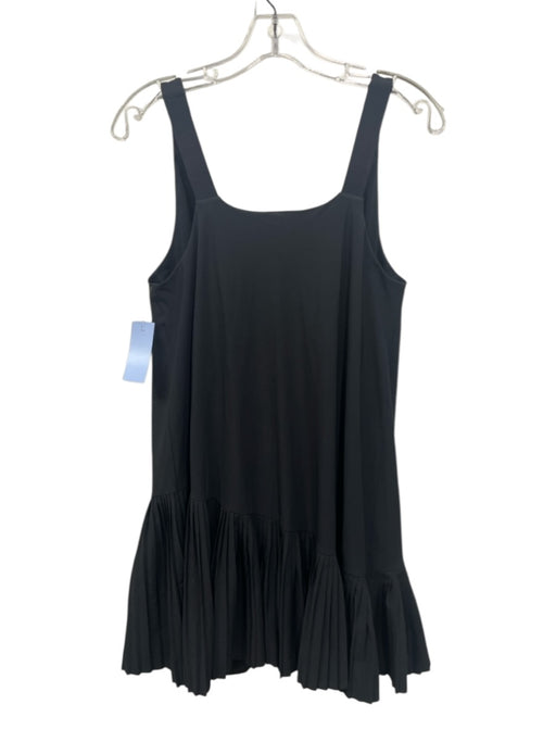 Spanx Size L Black Polyester Blend Scoop Neck Shelf Bra Pleated Skirt Dress Black / L