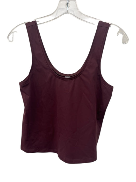 Spanx Size M Burgundy Purple Nylon Blend Crop Scoop neck Top Burgundy Purple / M
