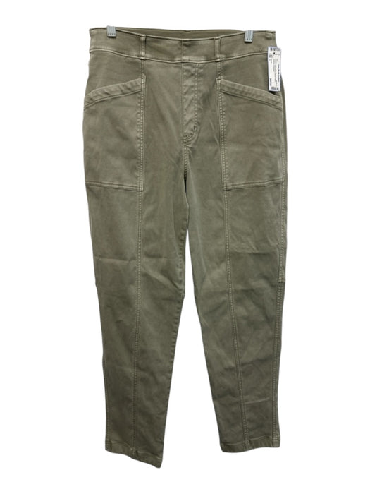 Spanx Size L Green Cotton Blend Stretch Waist Pockets Pants Green / L