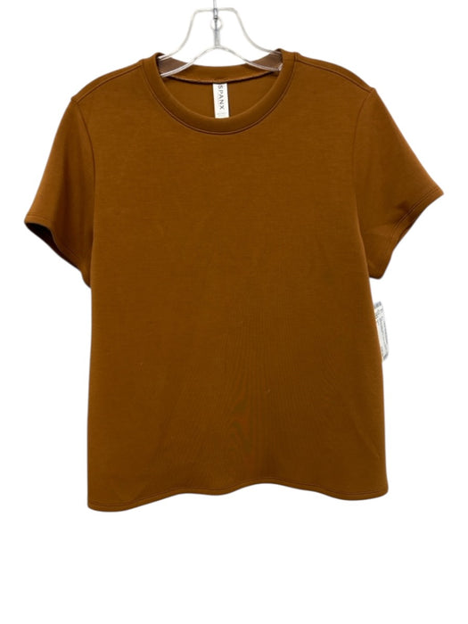 Spanx Size L Orange Nylon Blend Short Sleeve T Shirt Top Orange / L