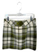 J. Crew Size 6 Green & Cream Wool Side Button Plaid Mini Skirt Green & Cream / 6