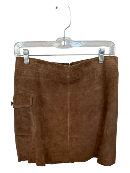 J. Crew Size Est M Brown Suede Back Zip Front Pocket Skirt Brown / Est M